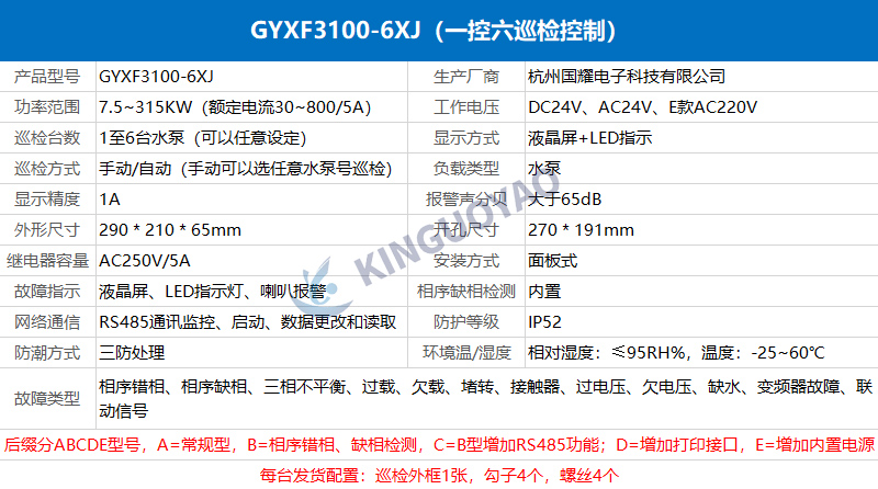 一控六GYXF3100-6XJ，手動自動低頻巡檢