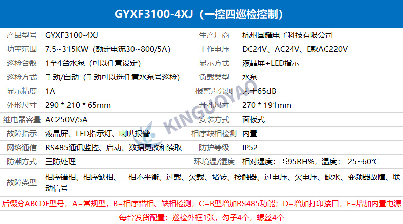 消防泵巡檢控制器GYXF3100-4XJ，一控四低速巡檢